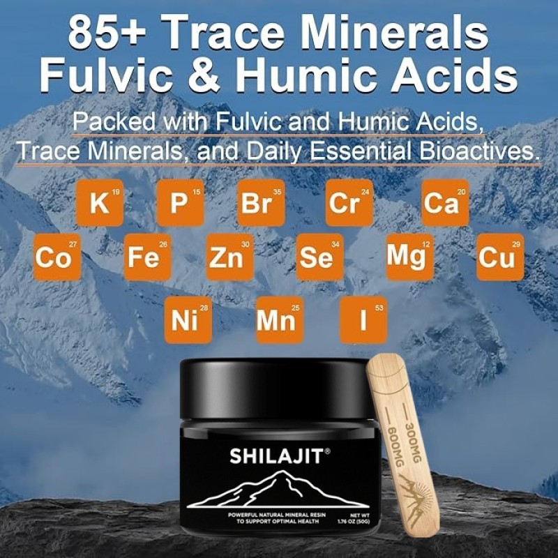100% Pure Himalayan Fulvic Acid Shilajit Resin Herbal Extract in Bottle Mineral Supplements