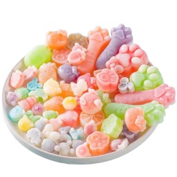 Factory OEM Private Label Fruit Flavor Gummy Mixed Assorted Fruit Flavors Soft Candy