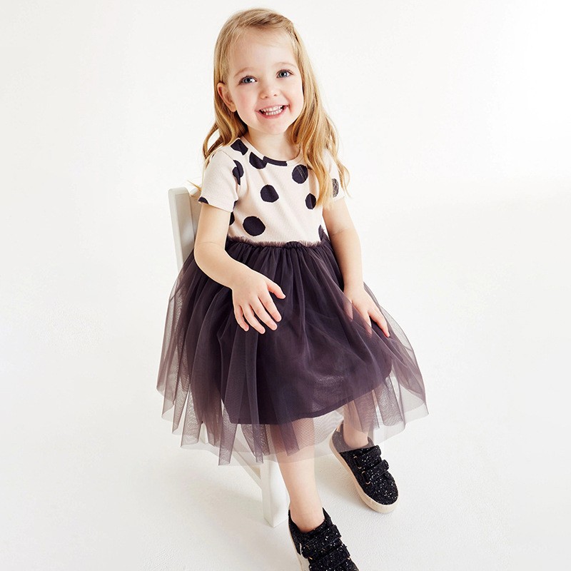 Kid Dress Factory - Puff Sleeve Cotton A-Line