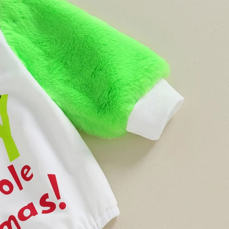 Christmas Romper Factory - Grinch Fur Sleeves