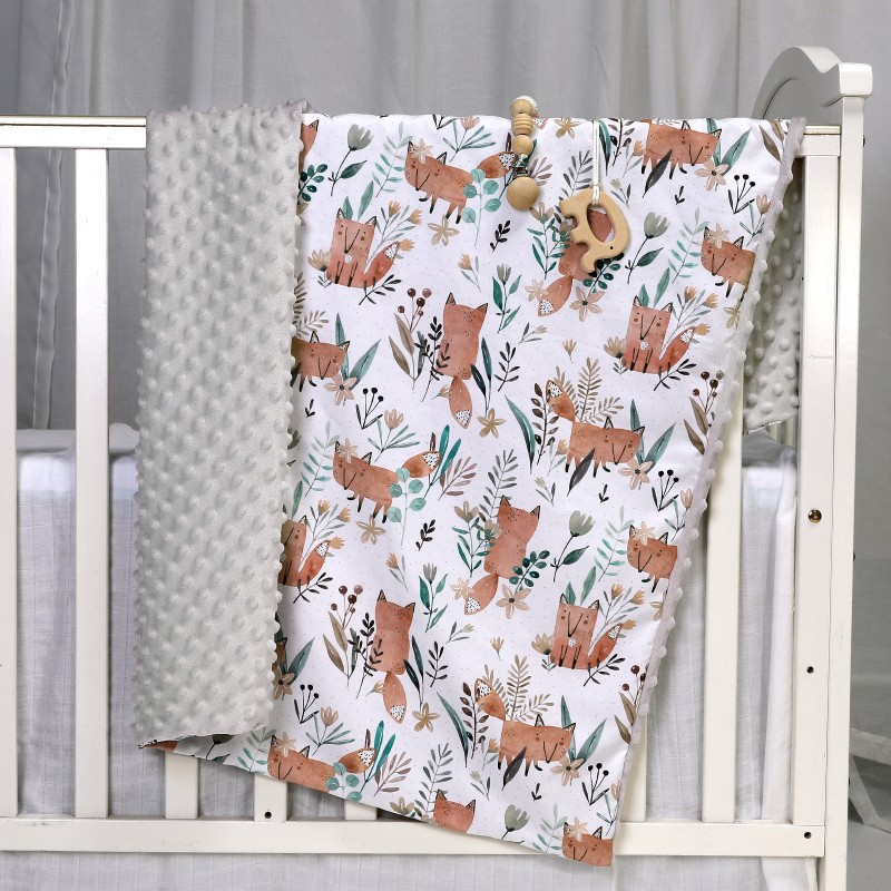 Minky Blanket Supplier - Rainbow Floral Dot