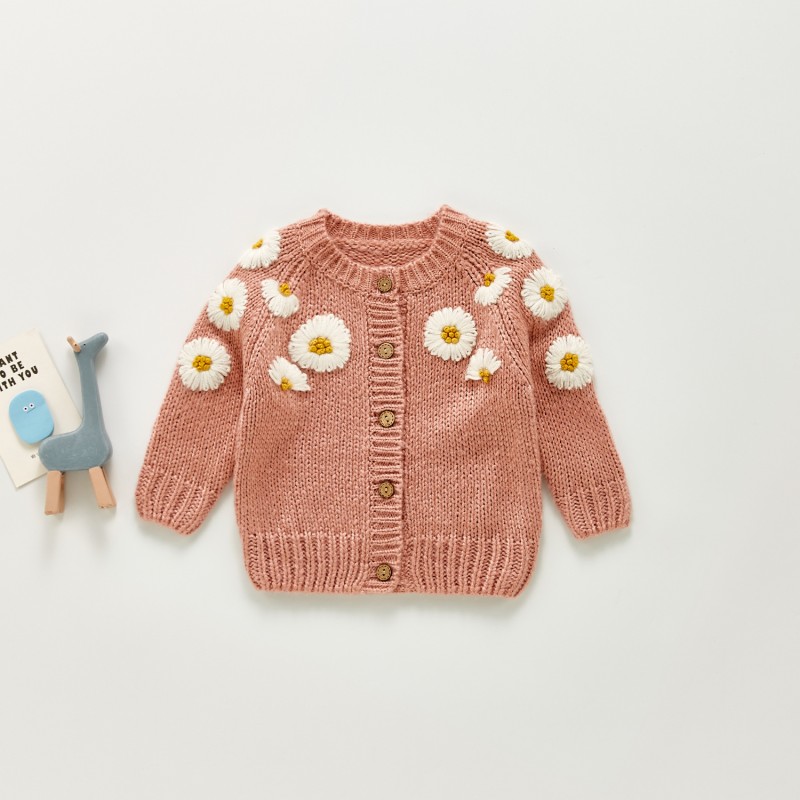 Baby Cardigan Supplier - Handmade Daisy Flower