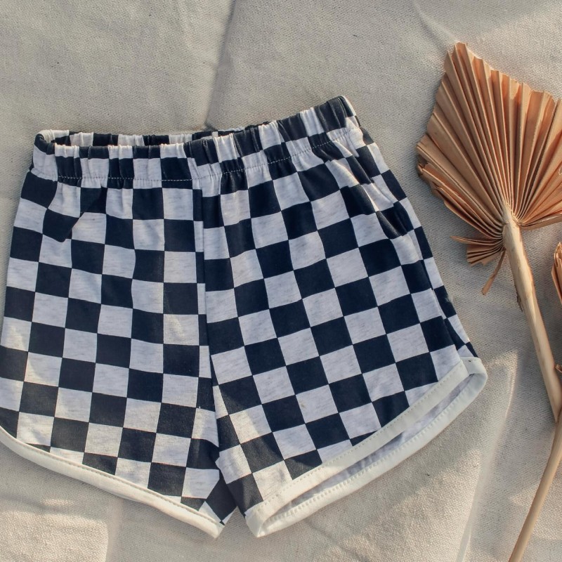 Checkerboard Shorts Supplier - Boho Plaid Neutral