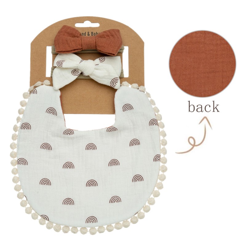 Double Gauze Bib Factory - Printed Bow Headband