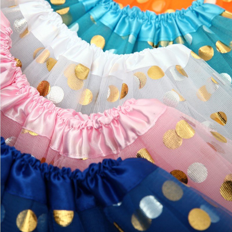 Glitter Tutu Supplier - Gold Polka Dot Triple