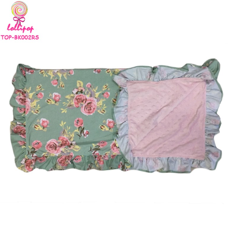 Floral Blanket Manufacturer - Ruffle Trim Fleece