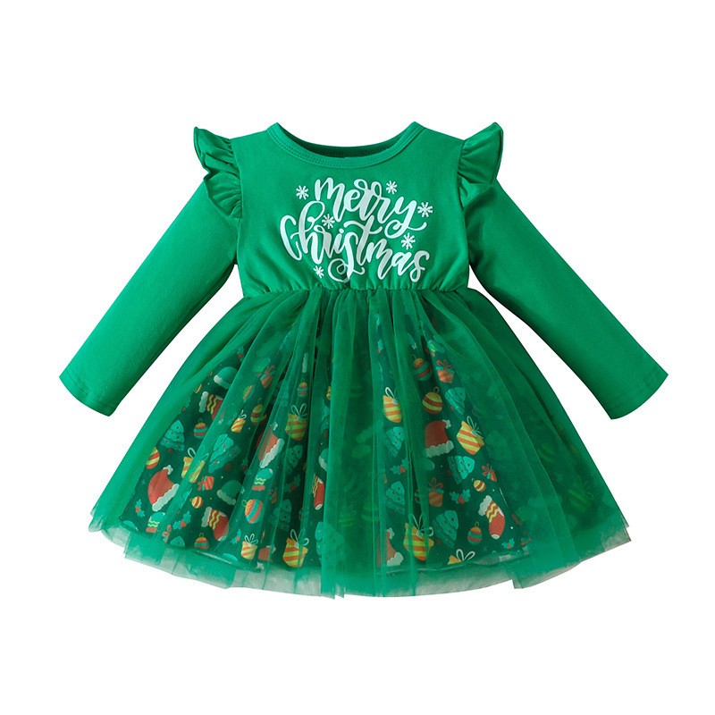 Baby Dress Manufacturer - Christmas Printed Tulle