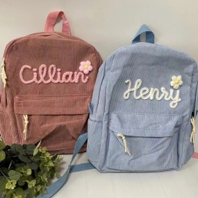 Corduroy Backpack Manufacturer - Embroidered Custom