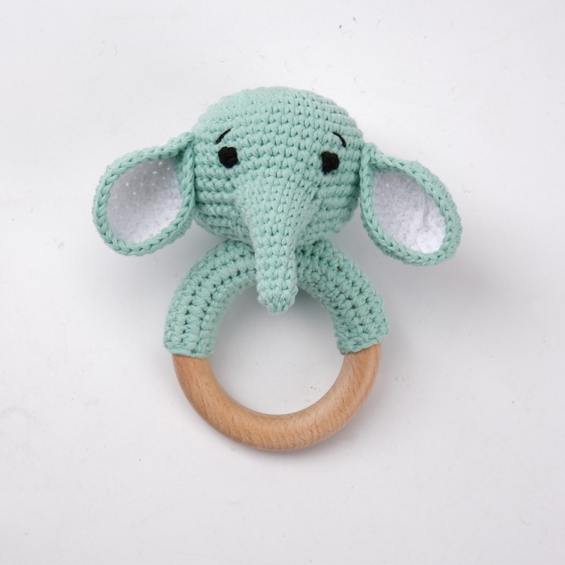 Crochet Rattle Supplier - Animal Wooden Ring