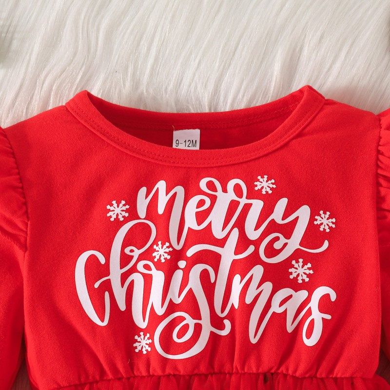Baby Dress Manufacturer - Christmas Printed Tulle