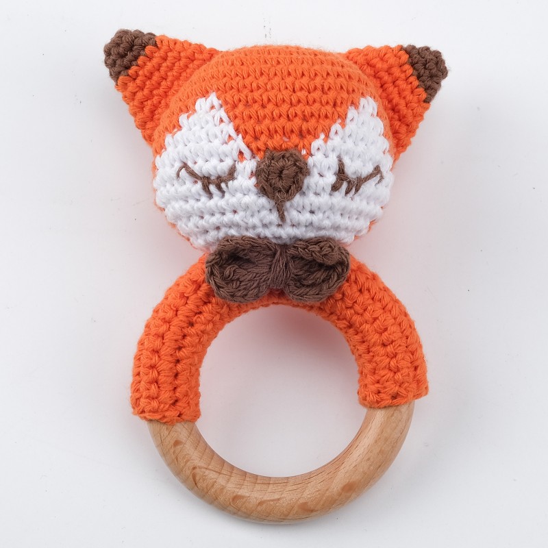 Crochet Rattle Supplier - Animal Wooden Ring