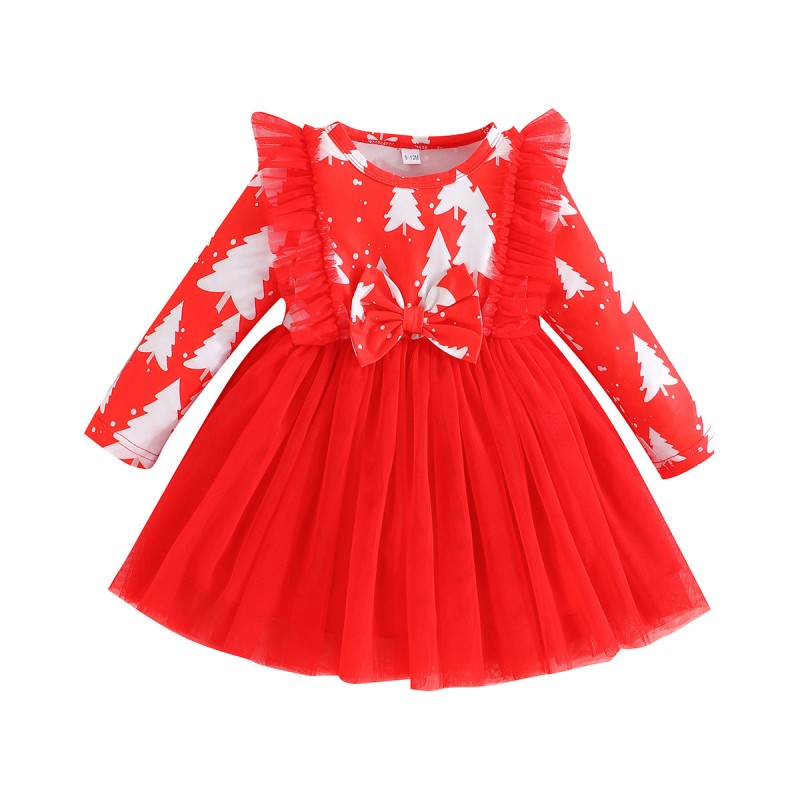 Baby Dress Manufacturer - Christmas Printed Tulle