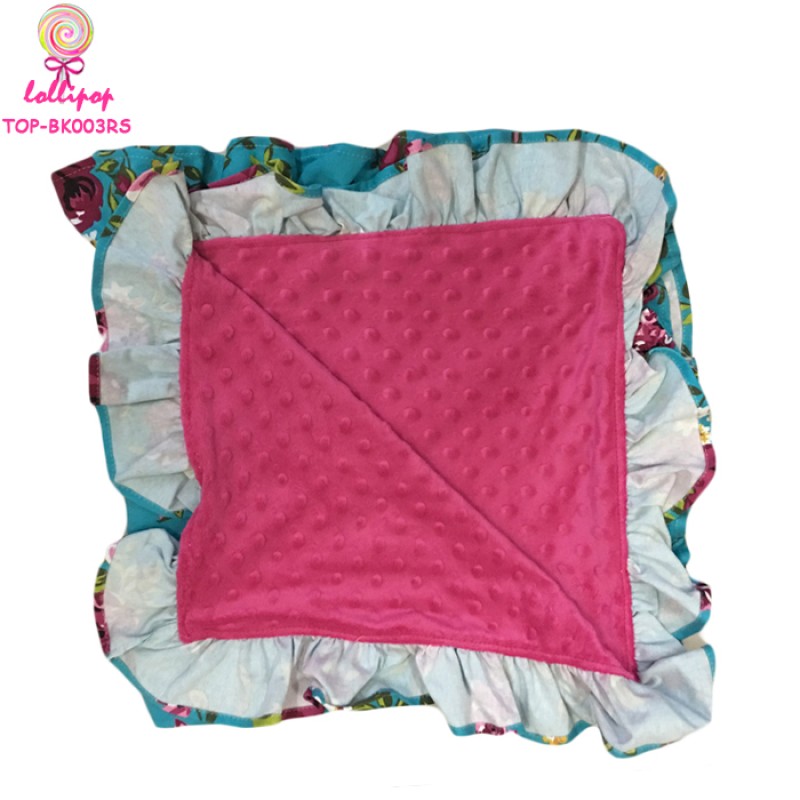 Floral Blanket Manufacturer - Ruffle Trim Fleece