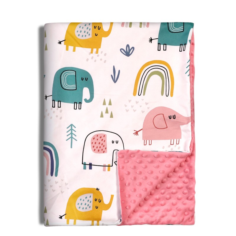 Minky Blanket Supplier - Rainbow Floral Dot