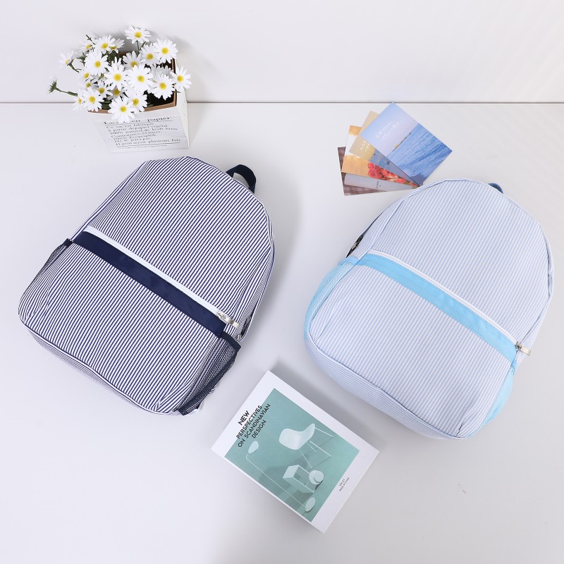 Seersucker Backpack Factory - Preppy School Bag