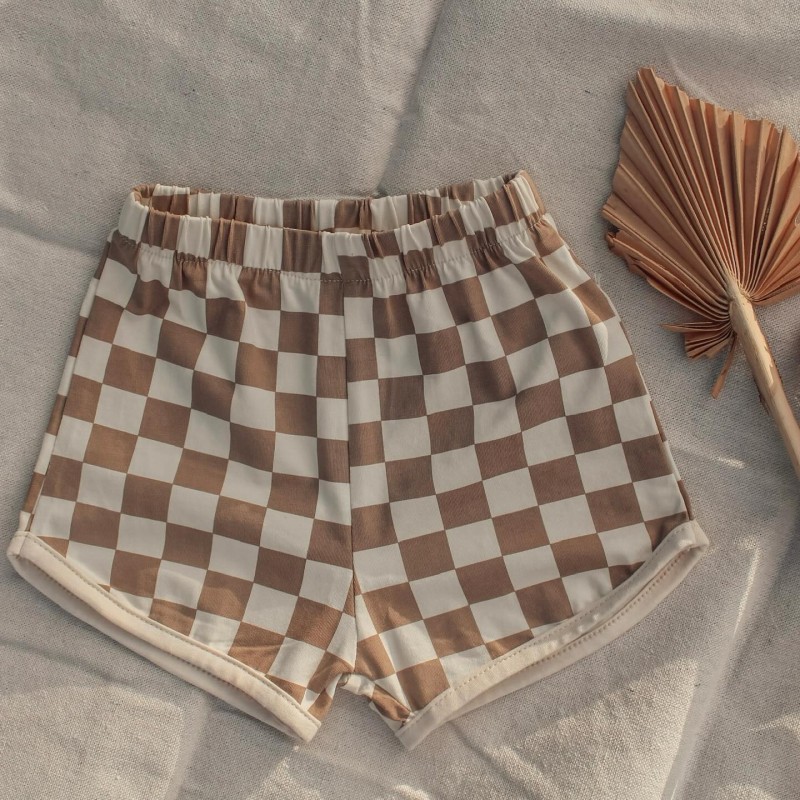 Checkerboard Shorts Supplier - Boho Plaid Neutral