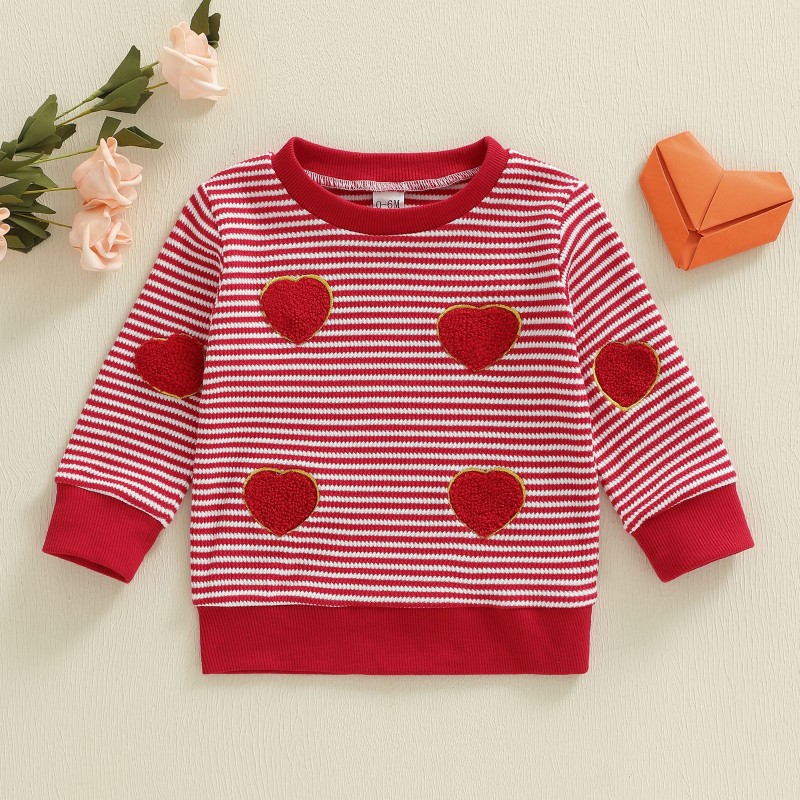 Valentine Sweatshirt Factory - Heart Embroidery Long