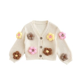 Boho Sweater Manufacturer - Embroidery Daisy Floral