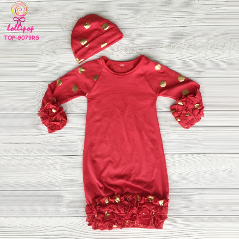 Christmas Gown Manufacturer - Red Gold Polka
