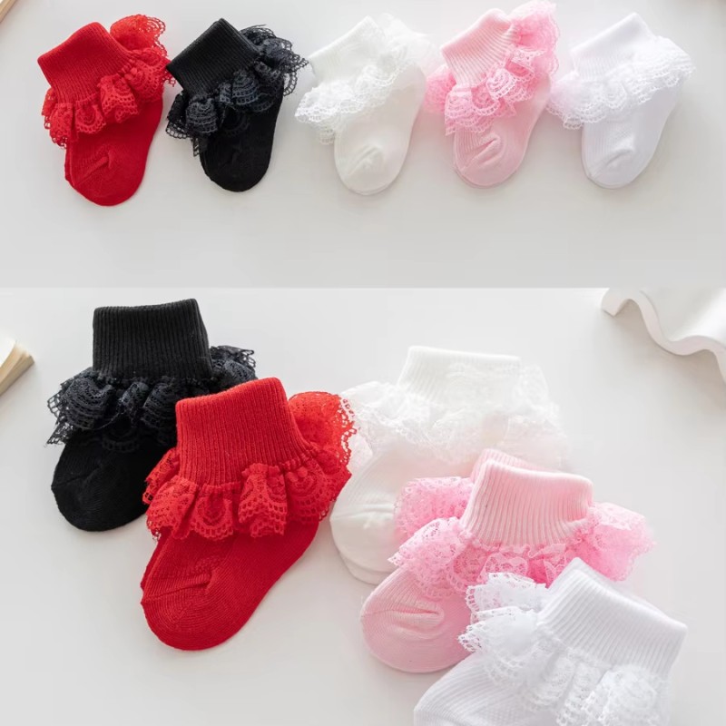 Eyelet Socks Manufacturer - Ruffle Lace Floral
