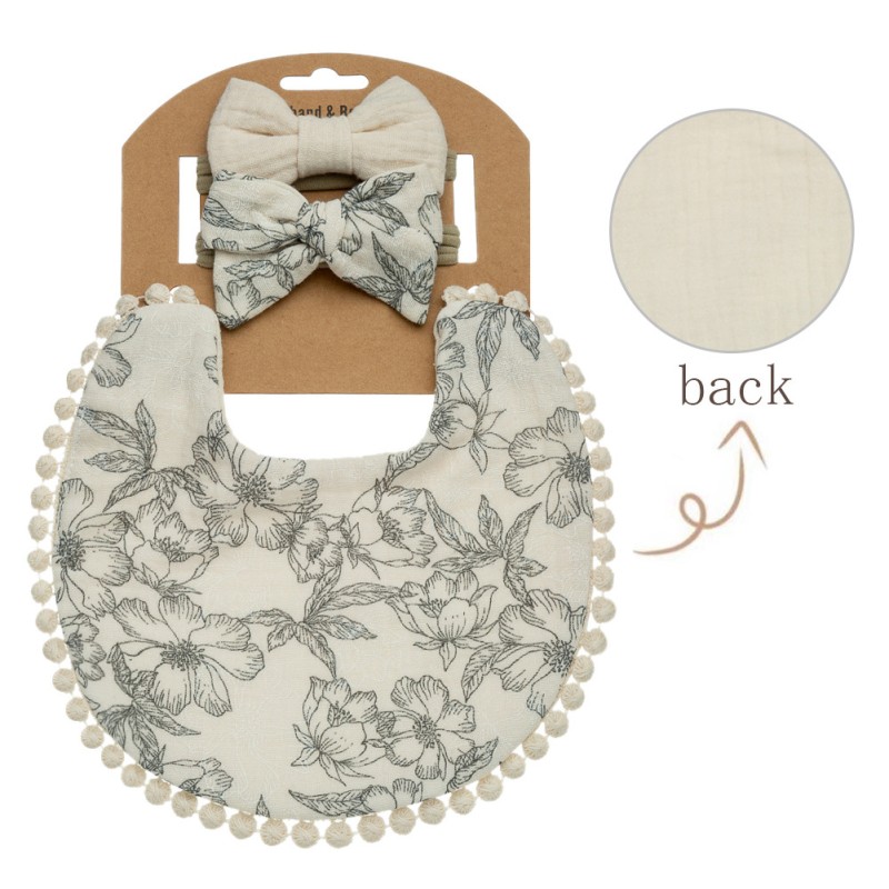 Double Gauze Bib Factory - Printed Bow Headband