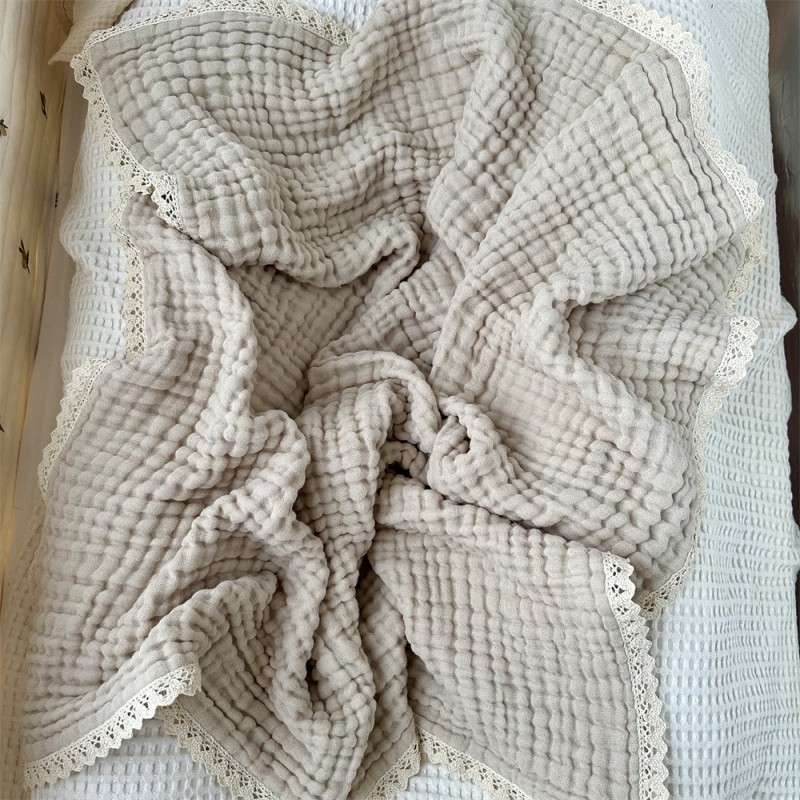 Muslin Swaddle Manufacturer - 6 Layer Lace Trim