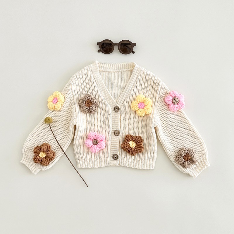 Boho Sweater Manufacturer - Embroidery Daisy Floral