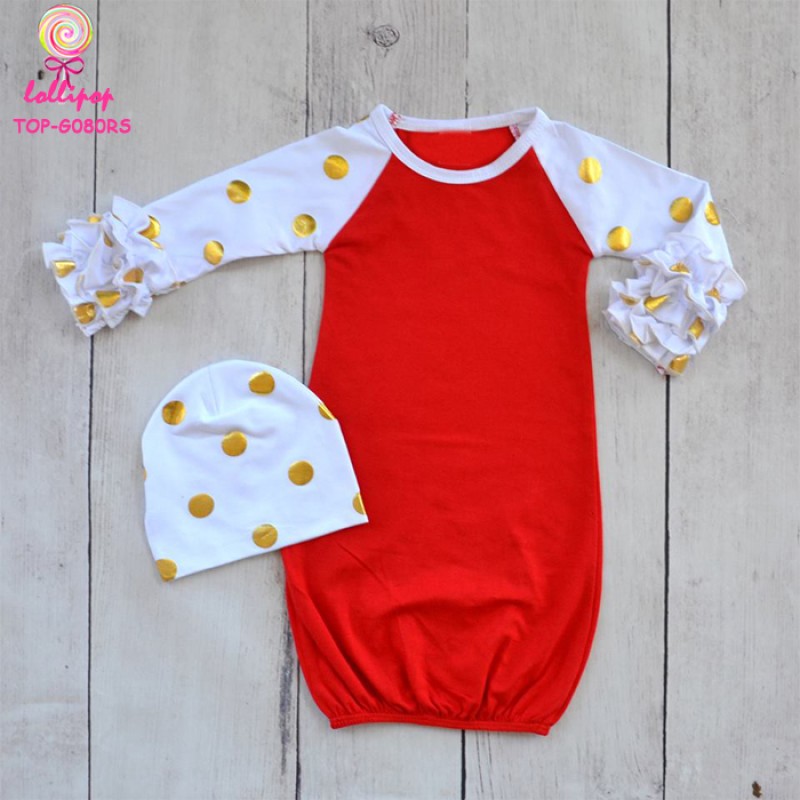 Christmas Gown Manufacturer - Red Gold Polka