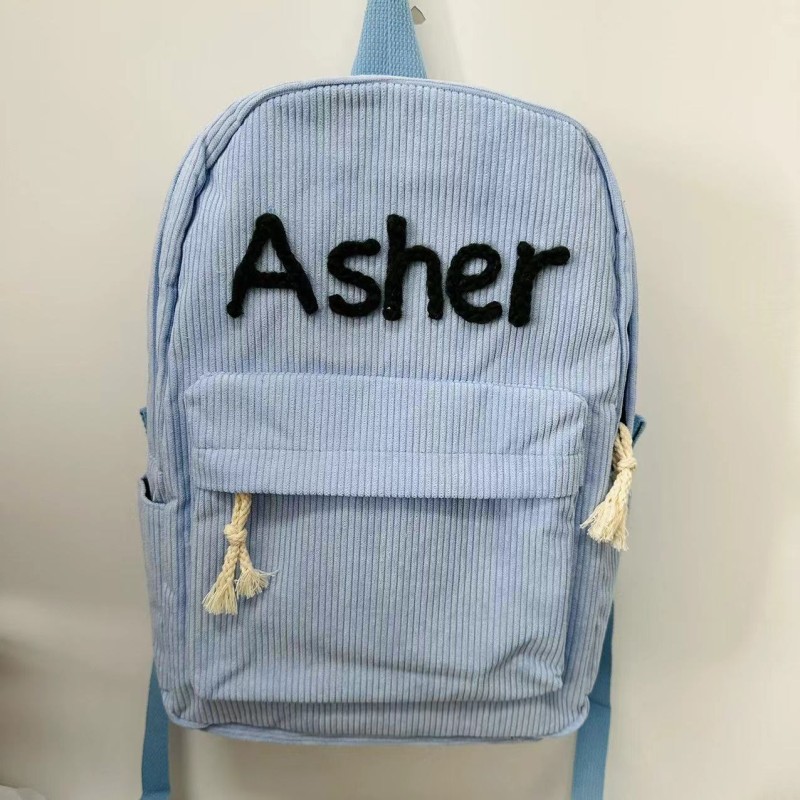 Corduroy Backpack Manufacturer - Embroidered Custom
