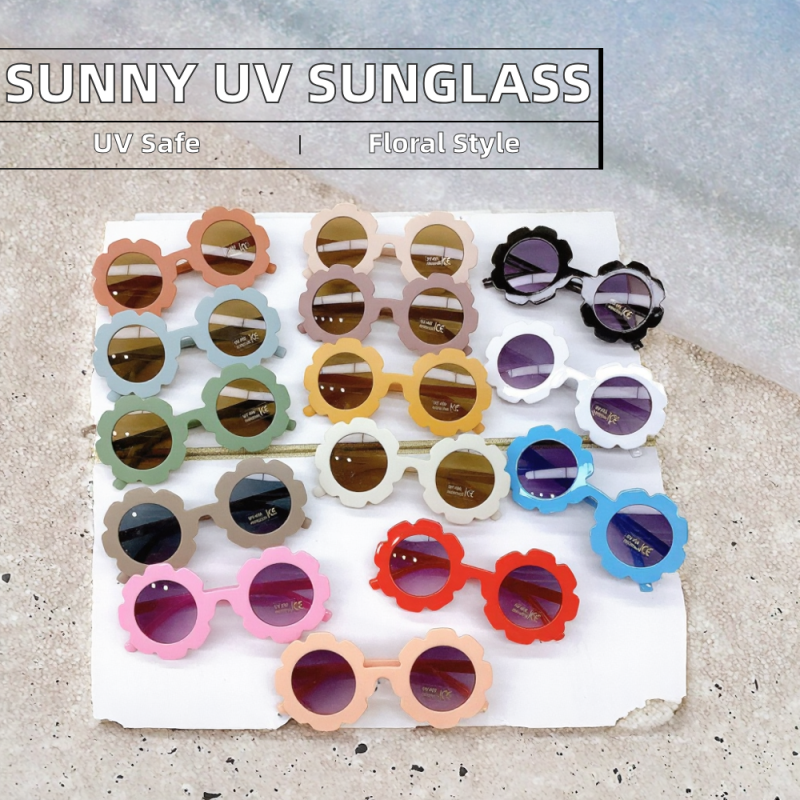 Round Sunglasses Supplier - Flower Emblazoned UV