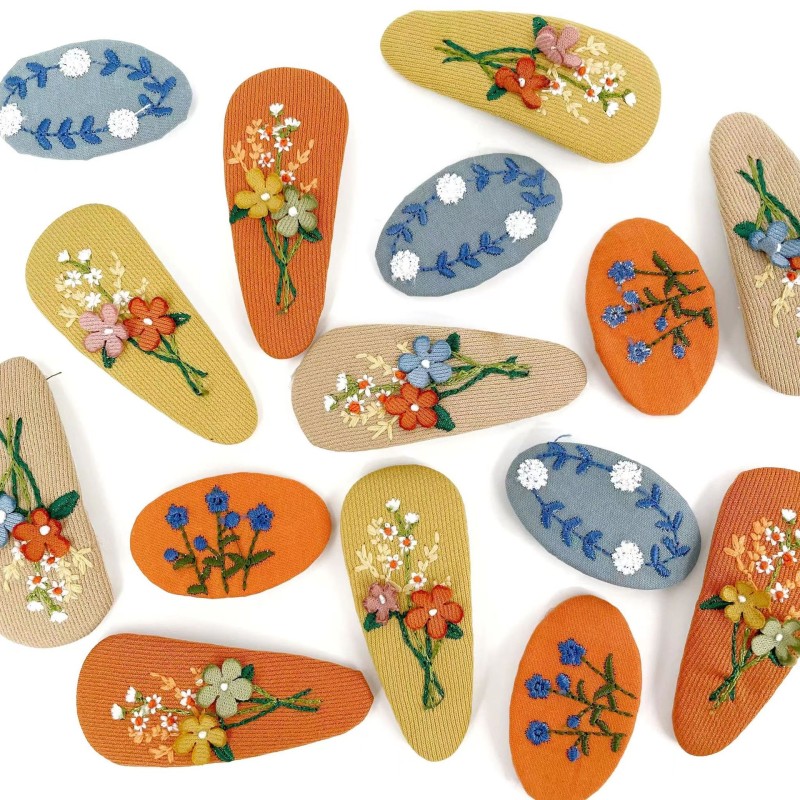 Hair Clips Supplier - Vintage Flower Embroidered