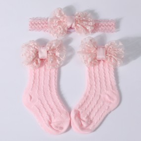 Baby Socks Supplier - Cable Knit Bowknot