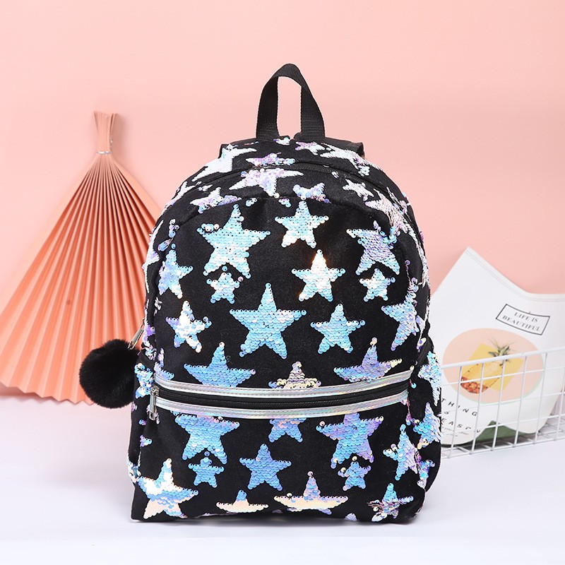 Glitter Backpack Factory - Sequin Stars School