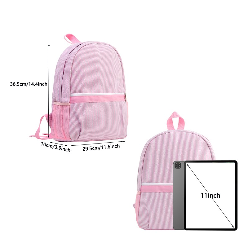 Seersucker Backpack Factory - Preppy School Bag