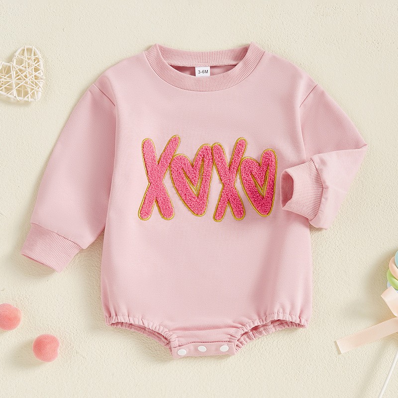 Valentine Romper Manufacturer - XOXO Embroidery Bodysuit