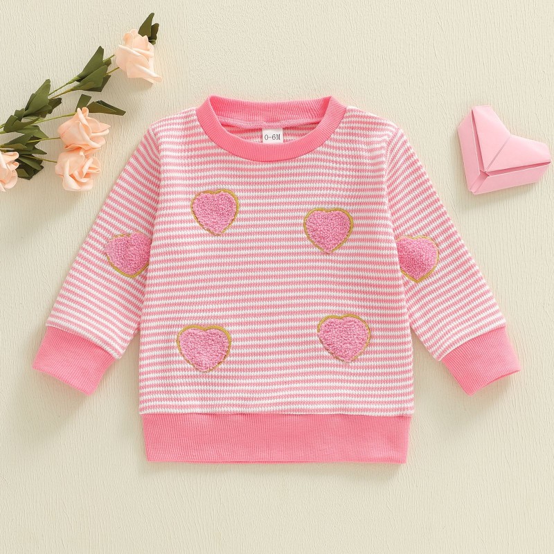 Valentine Sweatshirt Factory - Heart Embroidery Long