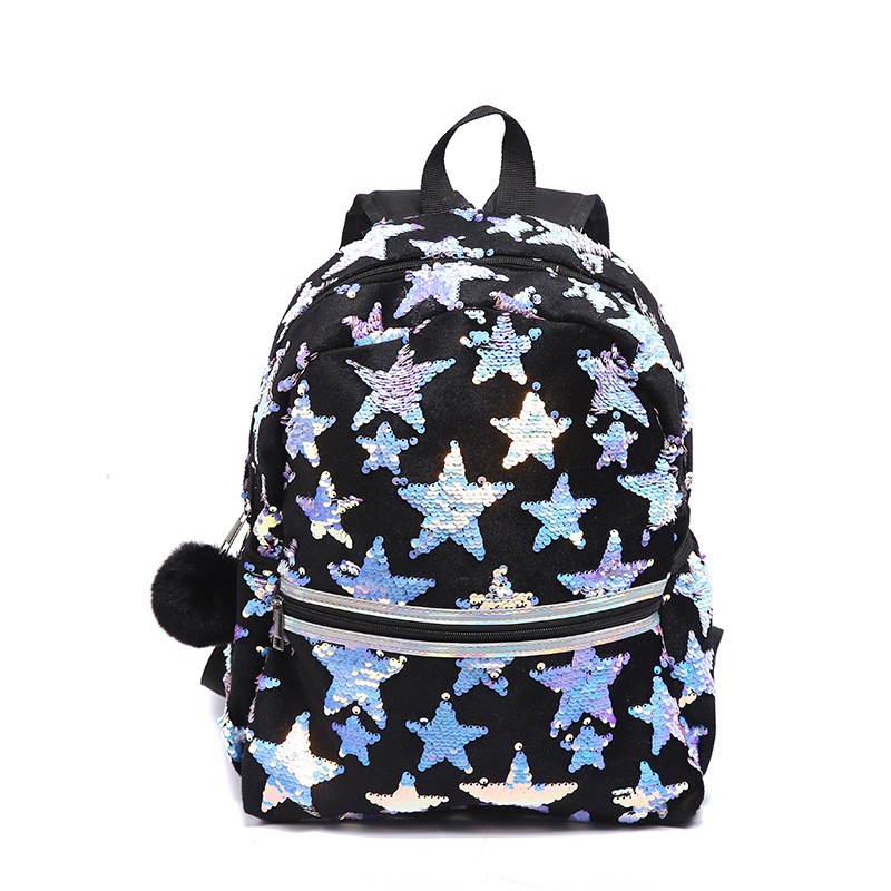 Glitter Backpack Factory - Sequin Stars School