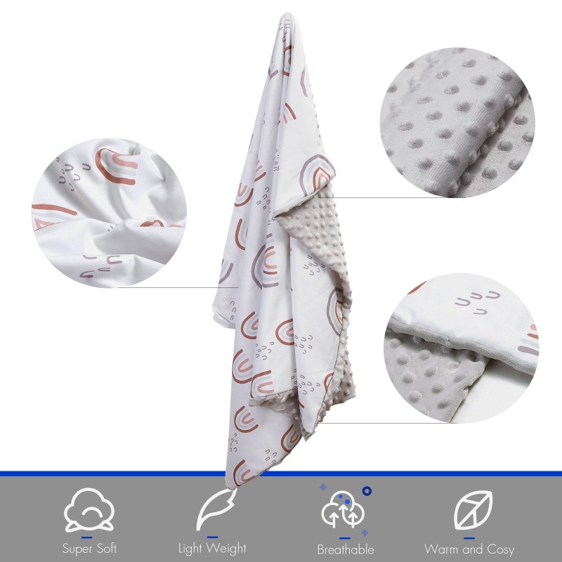 Minky Blanket Supplier - Rainbow Floral Dot