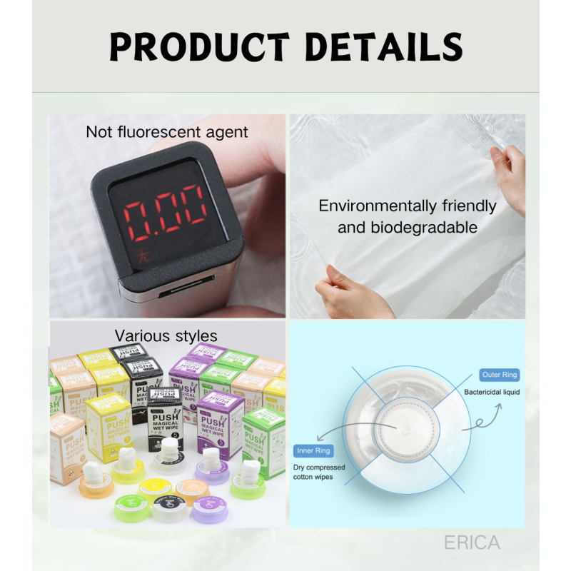 Compressed Wipes Supplier - Magic Capsule Push Biodegradable