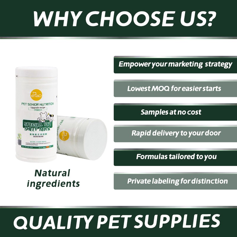 OEM Wholesale Cat Food Comprehensive Healthy Pet Nutritional Supplement Products Pet Goat Milk Powder for Senior Cat and Dog