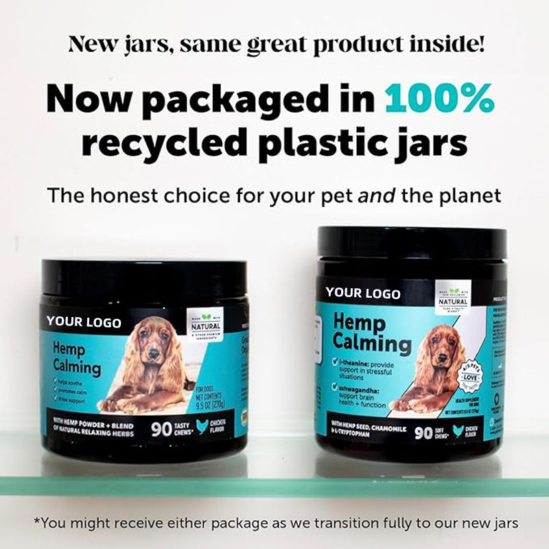 Factory Custom Private Label Hemp Chews for Dogs Calm Calming Treat Health Care Supplement Pet Hemp Calm Food