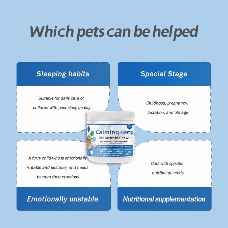 Nutritional Natural Ingredients Multi Stage Pet Calming Chews Aid Sleep Soothe Emotions Meet Nutritional Needs