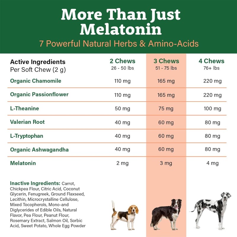 Natural Ingredient Pet Health Calming Soft Chew Tablets Help Dogs Relieve Separation Anxiety Cope with Environmental Changes