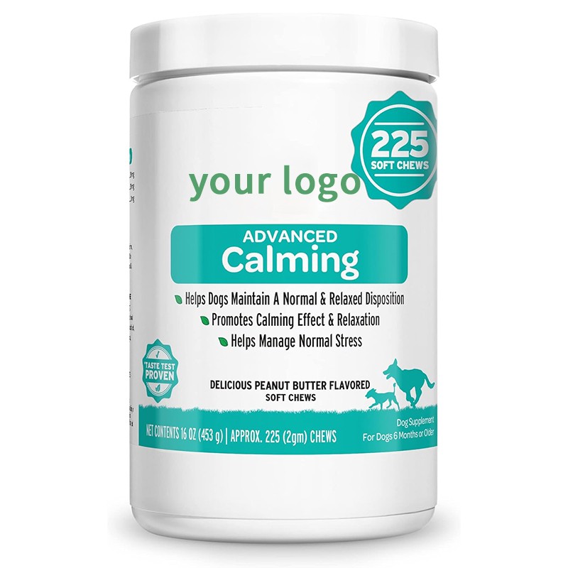 Natural Ingredient Pet Health Calming Soft Chew Tablets Help Dogs Relieve Separation Anxiety Cope with Environmental Changes