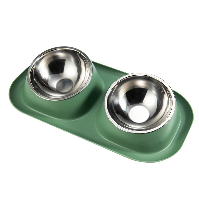Wholesale Stainless Steel Pet Bowl Two-in-one Bowl for Feeding Water and Food with Neck protection Removable and Easy to Clean
