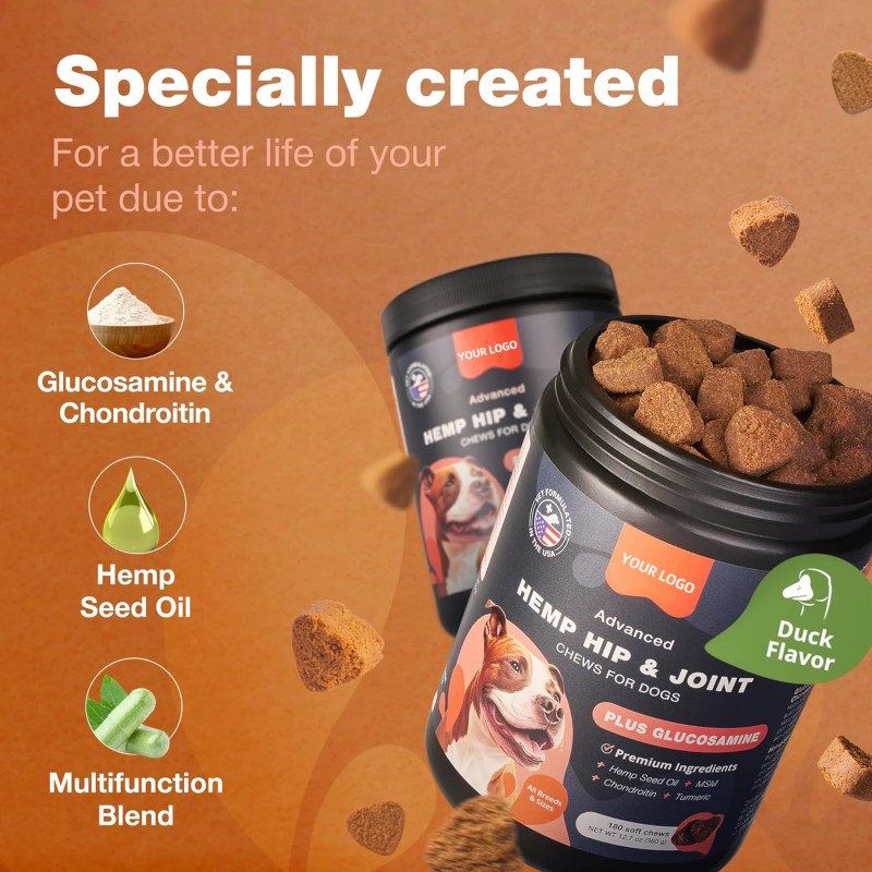 Private Label Bulk Immune Support Overall Health Dog Health Vitamin Supplements Multivitamin Tablets Dog Cat Vitamins