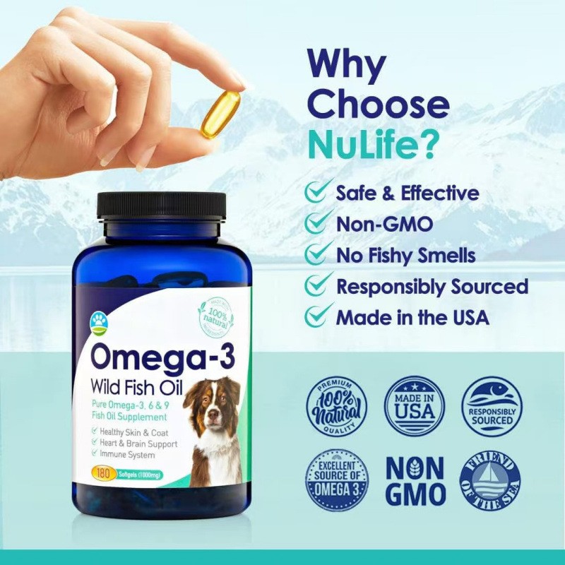 High Quality Supplements for Cats and Dogs Anti-Shedding Healthy Fish Oil Fish Oil Capsules Skin Hair Dog Cat Supplements