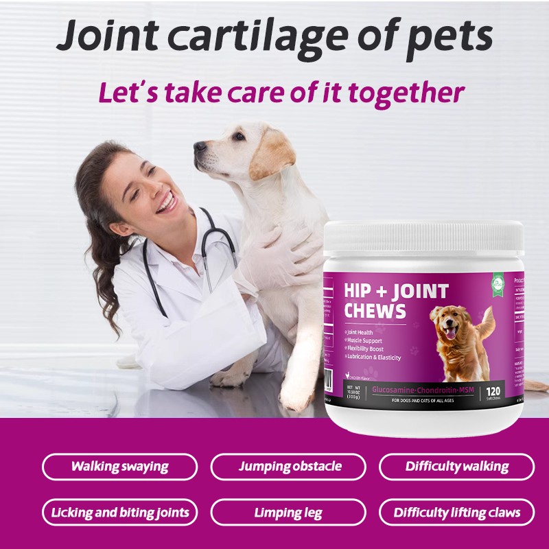Pet Yuan OEM Hip and Joint Supplement Dog Multivitamin Chew Treats Hip and Joint Supplements Chewable Glucosamine for Dogs