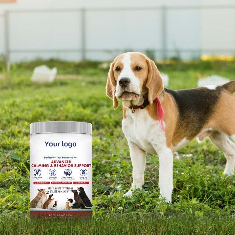 Pet Health Care Nutrition Supplements Anxiety Relief Soft Chews Dog Supplement Calming with Custom Flavor