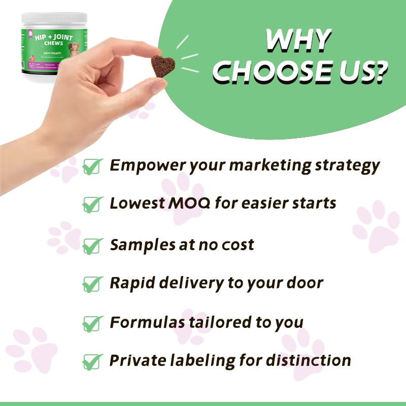 Pet Yuan OEM Hip and Joint Supplement Dog Multivitamin Chew Treats Hip and Joint Supplements Chewable Glucosamine for Dogs